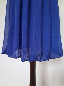 Kobaltowa sukienka wizytowa Asos bez pleców