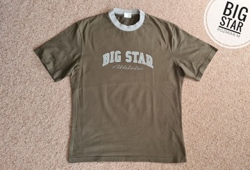 Koszulka Big Star T-shirt zielony khaki brązowy rozm. M bawełniany do lasu