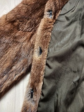 Naturalne futro płaszcz z norek S