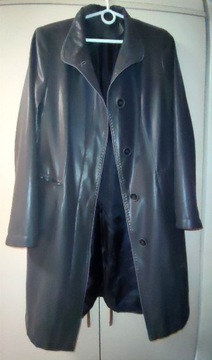 płaszcz z eko-skóry szary M 38