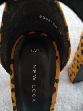 Buty sandały w cętki panterkę obcas New Look 37