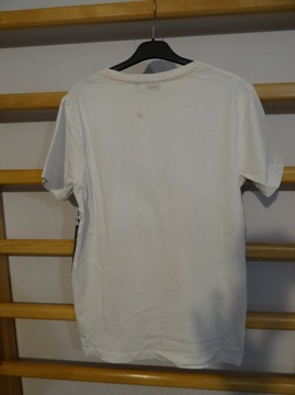 CROPP __ T-shirt _ biały z nadrukiem __ r. S 