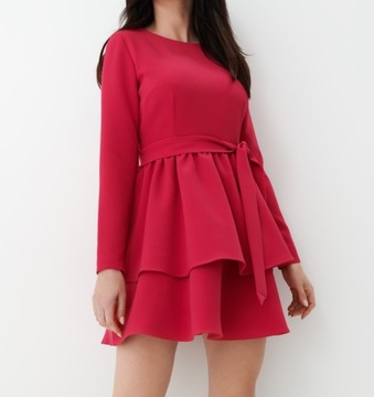 Mohito 42 XL czerwona sukienka z wiązaniem w tali.