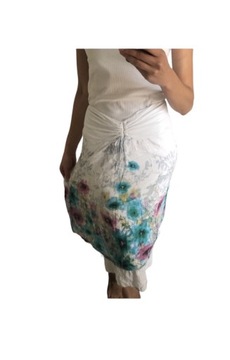 Solar sukienka spódnica 2w1 w kwiaty biała M