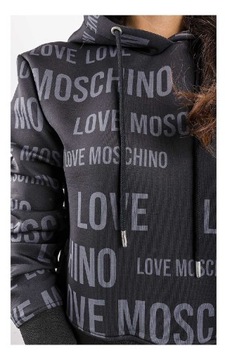 Bluza Love Moschino z neoprenu czarna z logo