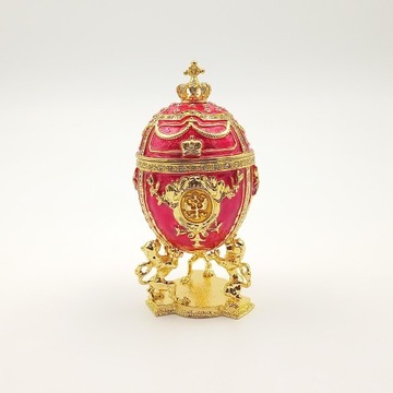 Jajko jajo faberge pojemniki szkatułka czerwone kr