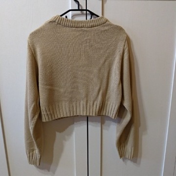 Sweter rozpinany beżowy jasnobrązowy H&M