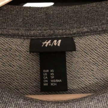 Szara dresowa bluza crewneck z haftem H&M