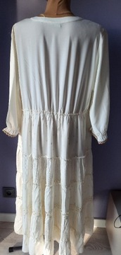 Sukienka midi haftowane wstawki rozmiar 44 ecry