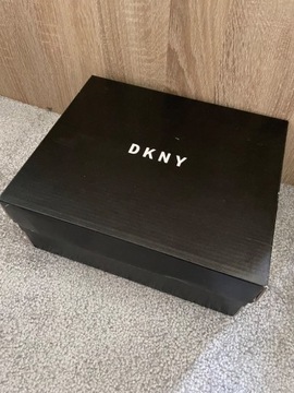 DKNY czarne czółenka szpilki peep toe skóra 37,5