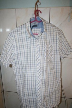 koszula męska biała w kratę XL Carry krótki +etui