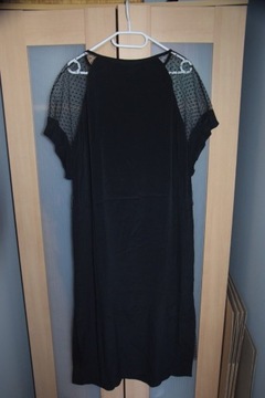 Escada Sport czarna sukienka midi kropki 44 xl