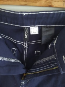 H&M szerokie spodnie z diagonalu szwedy M S