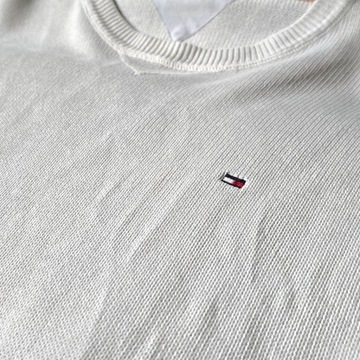 Sweter męski Tommy Hilfiger 100% bawełna biały XXL