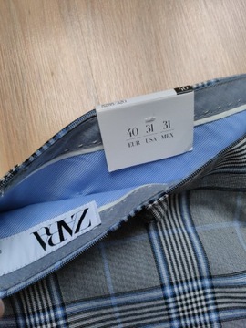 Zara nowe damskie cygaretki 40 L kratka wys. stan