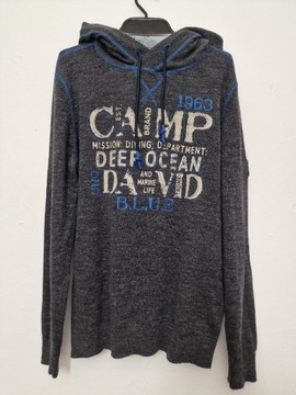 Camp David bluza sweter z kapturem męska M szara 