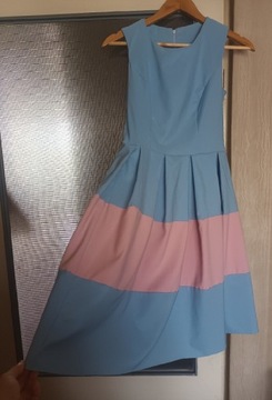 Sukienka błękitno-różowa rozmiar 36