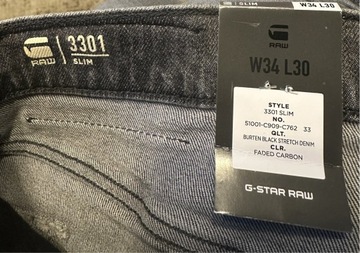 Spodnie męskie jeans G-RAW 34/30 slim okazja