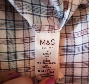 Marks&Spencer bawełniana koszula męska w kratke L