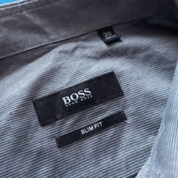 szara  męska koszula Hugo Boss slim fit