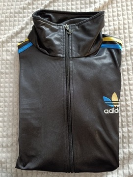 Rozpinana czarna bluza Adidas Chile 62 - retro, vintage, rozmiar L, zip