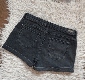 pull&bear denim czarne jeansowe basic szorty 36
