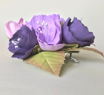 Handmade spinka do włosów ozdoba kwiat opaska 