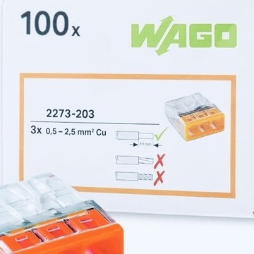 Szybkozłączka WAGO 100x 2273-203