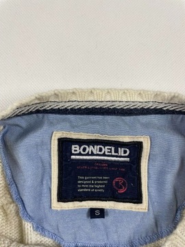 Biały sweter warkocz Vintage Bondelid S