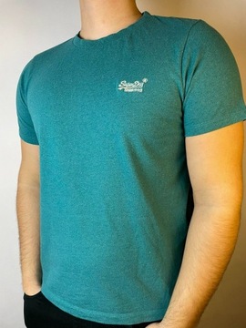 Gładki T-shirt Superdry XL zielony