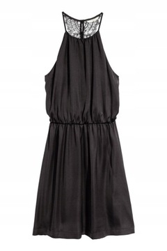 H&M Sukienka czarna z koronką 40 L M