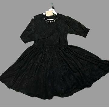 Twin set czarna sukienka koronkowa L