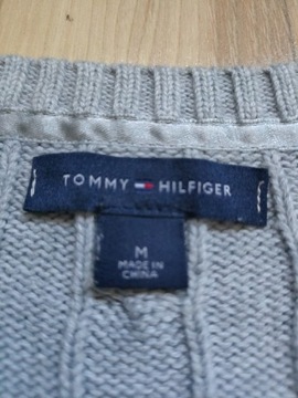 Tommy Hilfiger damski sweter szary 38 M V warkocz 