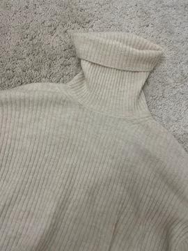 Sweter z golfem z domieszką wełny H&M s/36