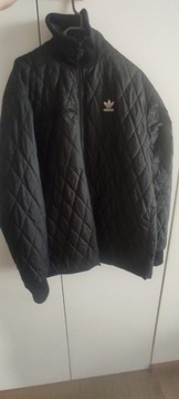 Czarna pikowana wiosenna kurtka Adidas rozmiar M 