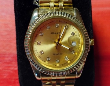 Luksusowy złoty męski zegarek SHAARMS