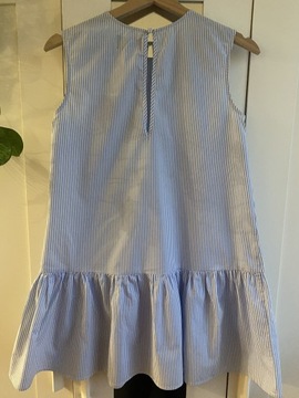 Bawełniana sukienka w prążki biało niebieska r.34