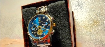 Luksusowy zegarek srebrzysty ocean - polecam