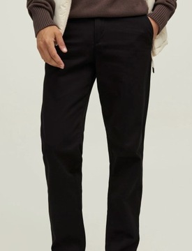 Męskie spodnie chino na co dzień i elegancko czarne Jack&Jones W30 L30