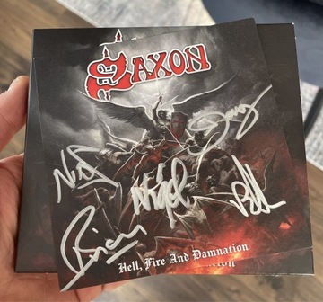 Saxon Hell Fire and Damnation płyta cd autografy!