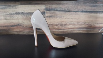 Szpilki Pigalle Louboutin r. 38 bezowe nude OKAZJA