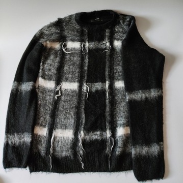 Sweter świąteczny ciepły czarno-biały Reserved XL