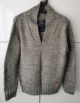 sweter jesienno/zimowy RESERVED w serek-30% wełna