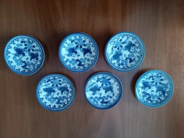 6 x talerzyk/miseczka/chińska porcelana na sake(?)