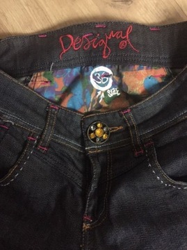 Jeansy 3/4 Desigual rybaczki spodnie