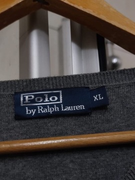 sweter sweterek Ralph Lauren XL szary siwy brązo