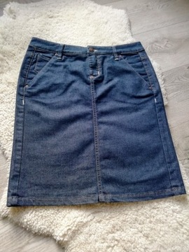 Jeansowa prosta spódnica mini midi Mango jeans