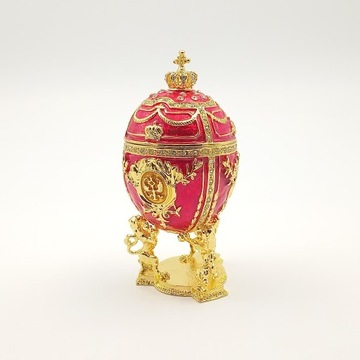 Jajko jajo faberge pojemniki szkatułka czerwone kr