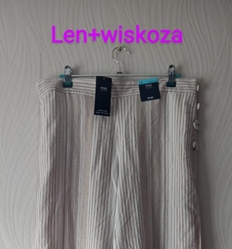 Wiosenno-letnie spodnie len/wiskoza, M&S, 42/XL