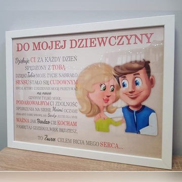 Walentynki Prezent Dla Dziewczyny Ramka Plakat 